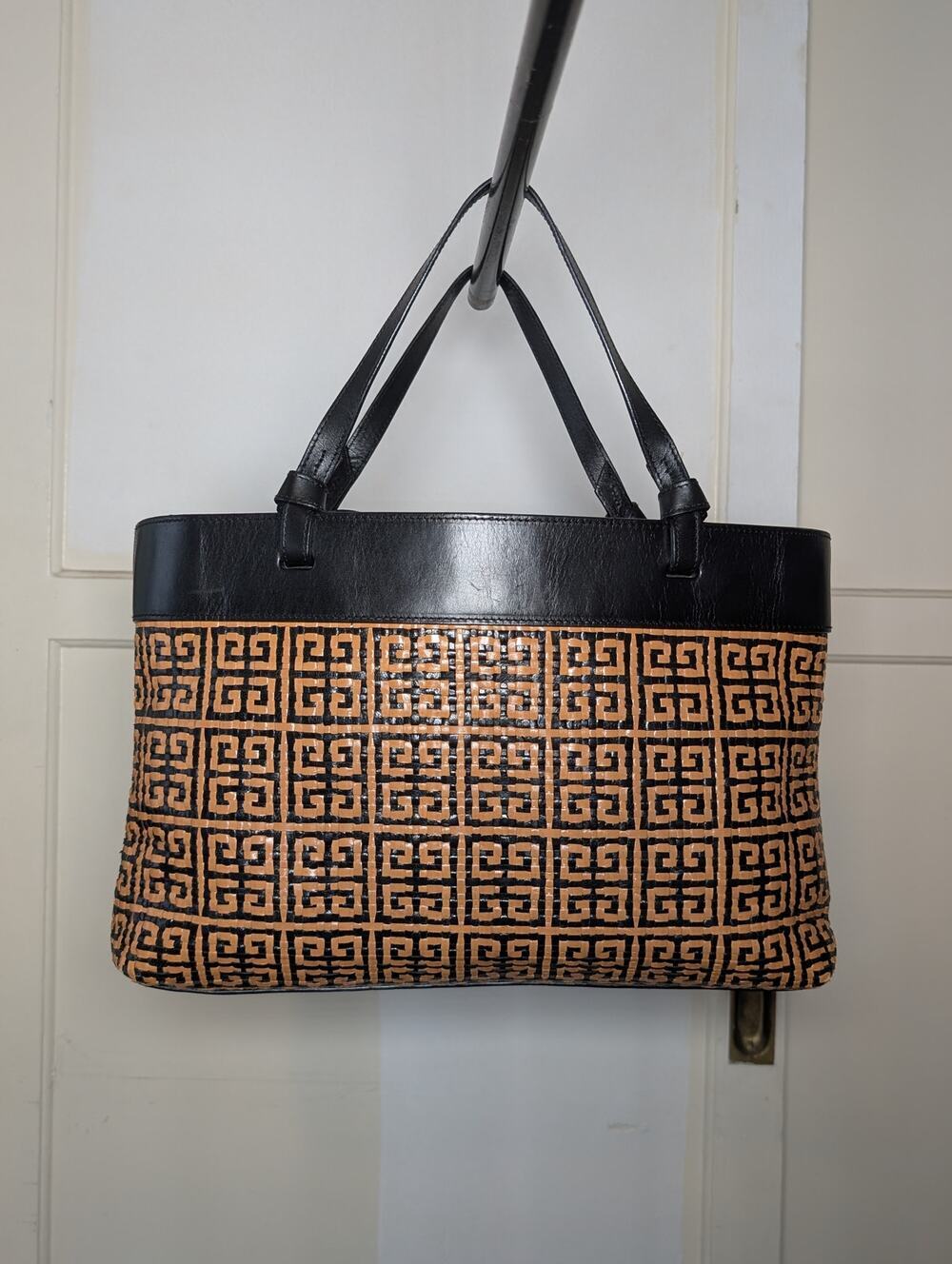 Givenchy 4 G Antigona Leather Orange & Dark Brown Handbag w/ Baby Pouchette